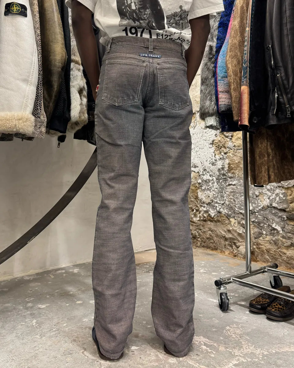 2000s Jean Paul Gaultier Raw Reversed Denim Pants MNXDxRb 6
