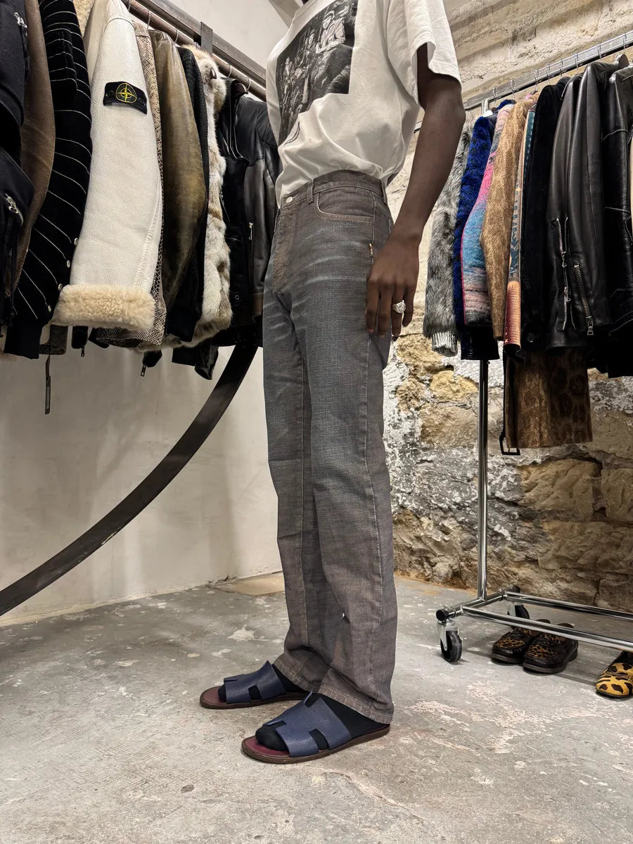 2000s Jean Paul Gaultier Raw Reversed Denim Pants MNXDxRb 7