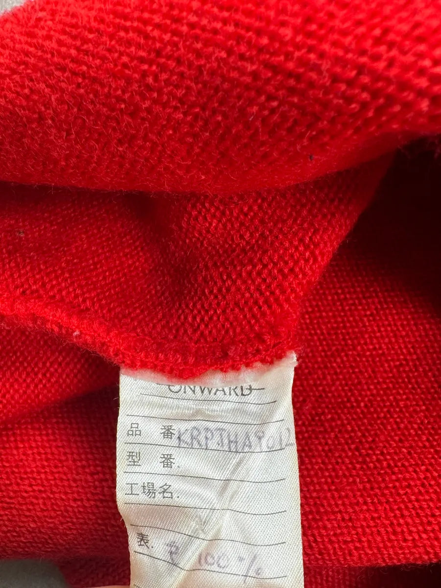 2000s Jean Paul Gaultier Red Wool Logo Sweater WEaVFIg 9