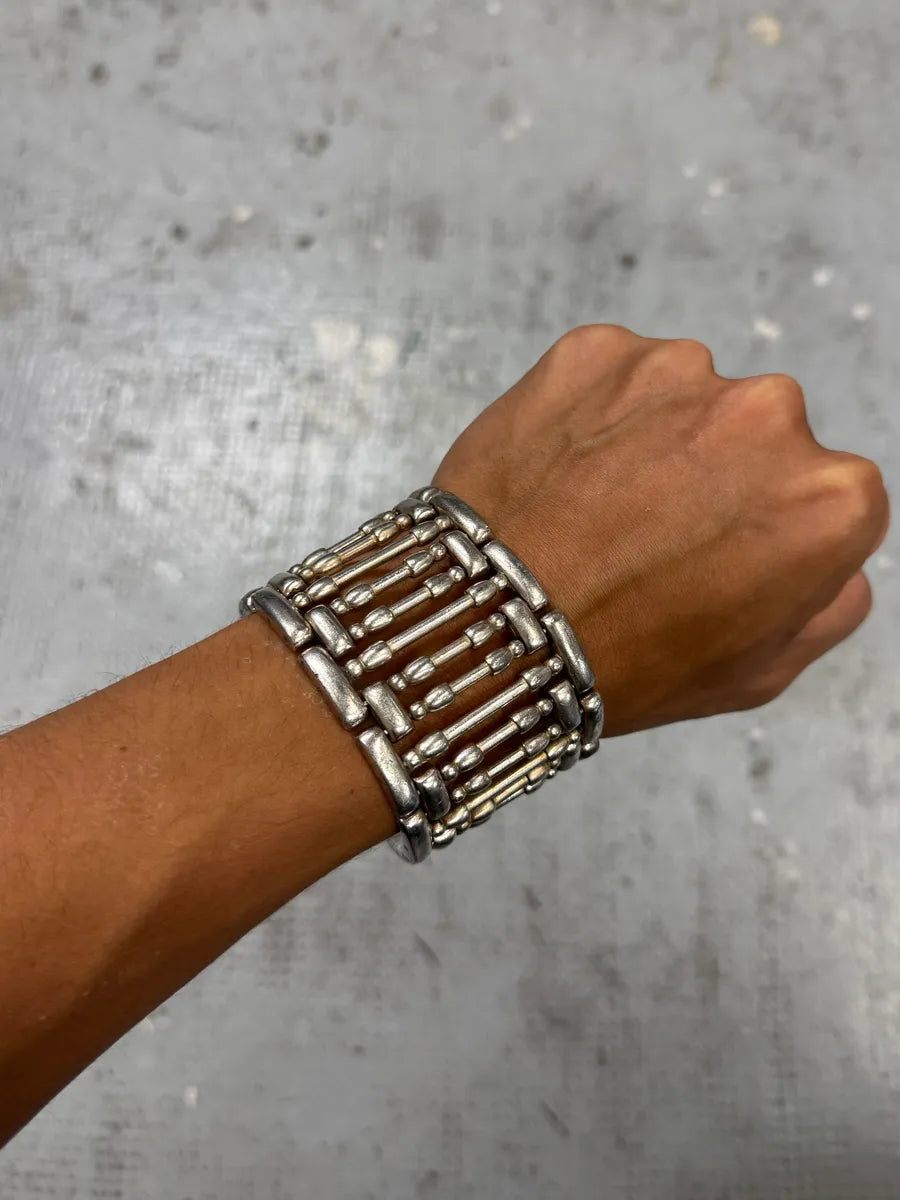 2000s Jean Paul Gaultier Roman Pillar Stainless Steel Bracelet tpJNQwT 0