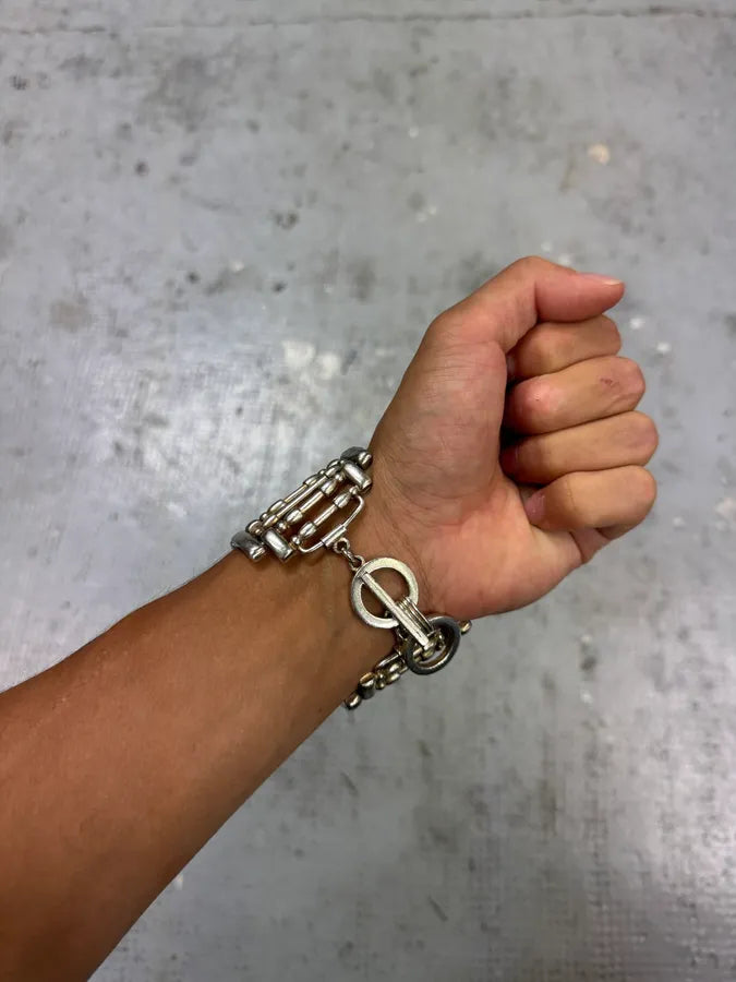 2000s Jean Paul Gaultier Roman Pillar Stainless Steel Bracelet tpJNQwT 1