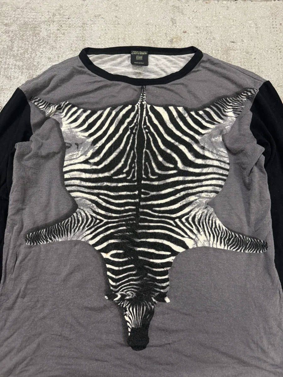 2000s Jean Paul Gaultier Safari Zebra Longsleeves Carpet rIdAbpI 7