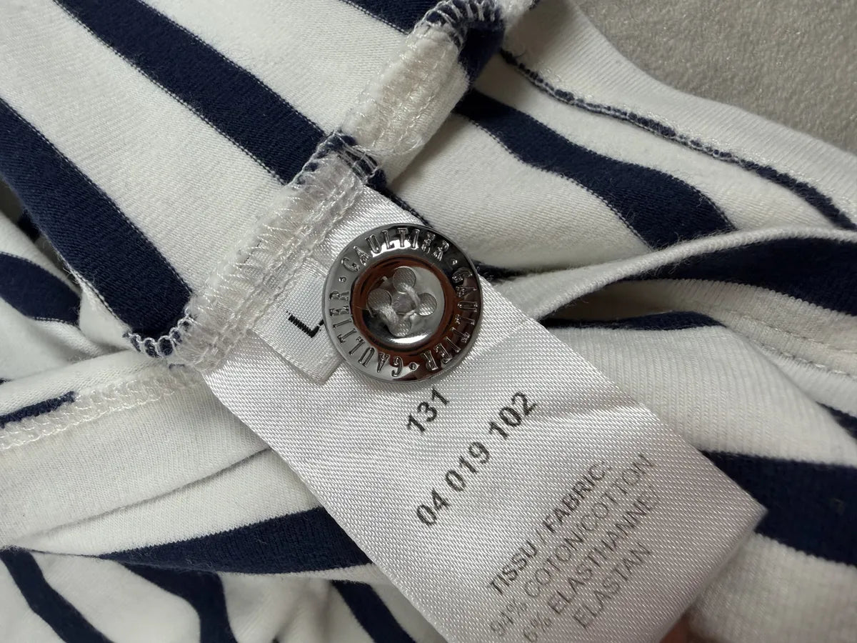 2000s Jean Paul Gaultier Sailor Blue Lines White Longsleeves lUsrZMV 6