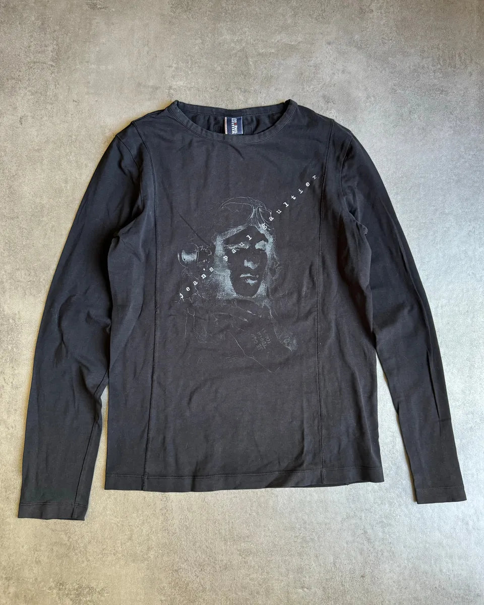 2000s Jean Paul Gaultier Shadow Dark Black Longsleeves fCbduQd 0