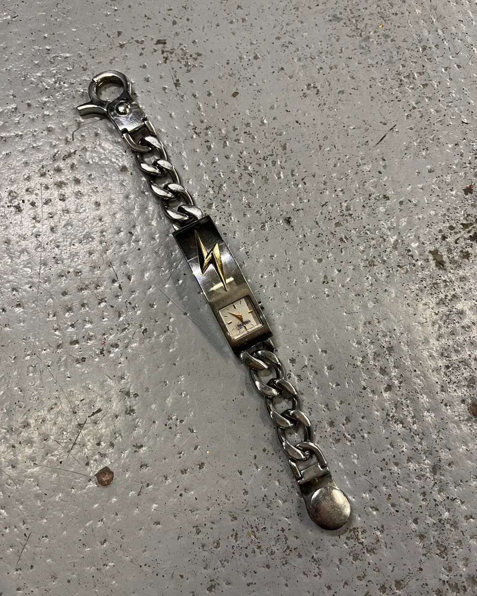 2000s Jean Paul Gaultier Stainless Still Lightning Bolt Chain Watch QhGSGOm 1