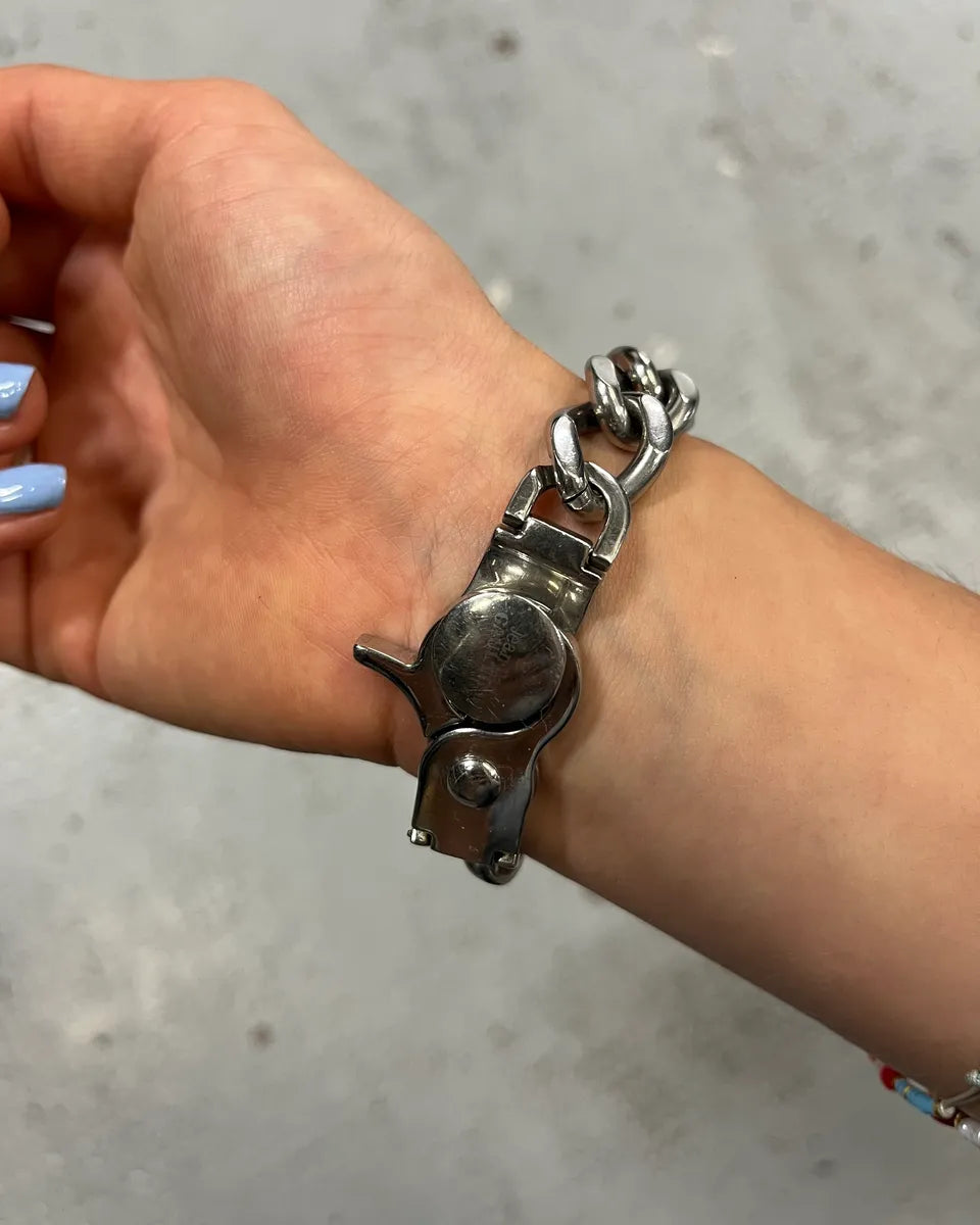 2000s Jean Paul Gaultier Stainless Still Lightning Bolt Chain Watch QhGSGOm 3