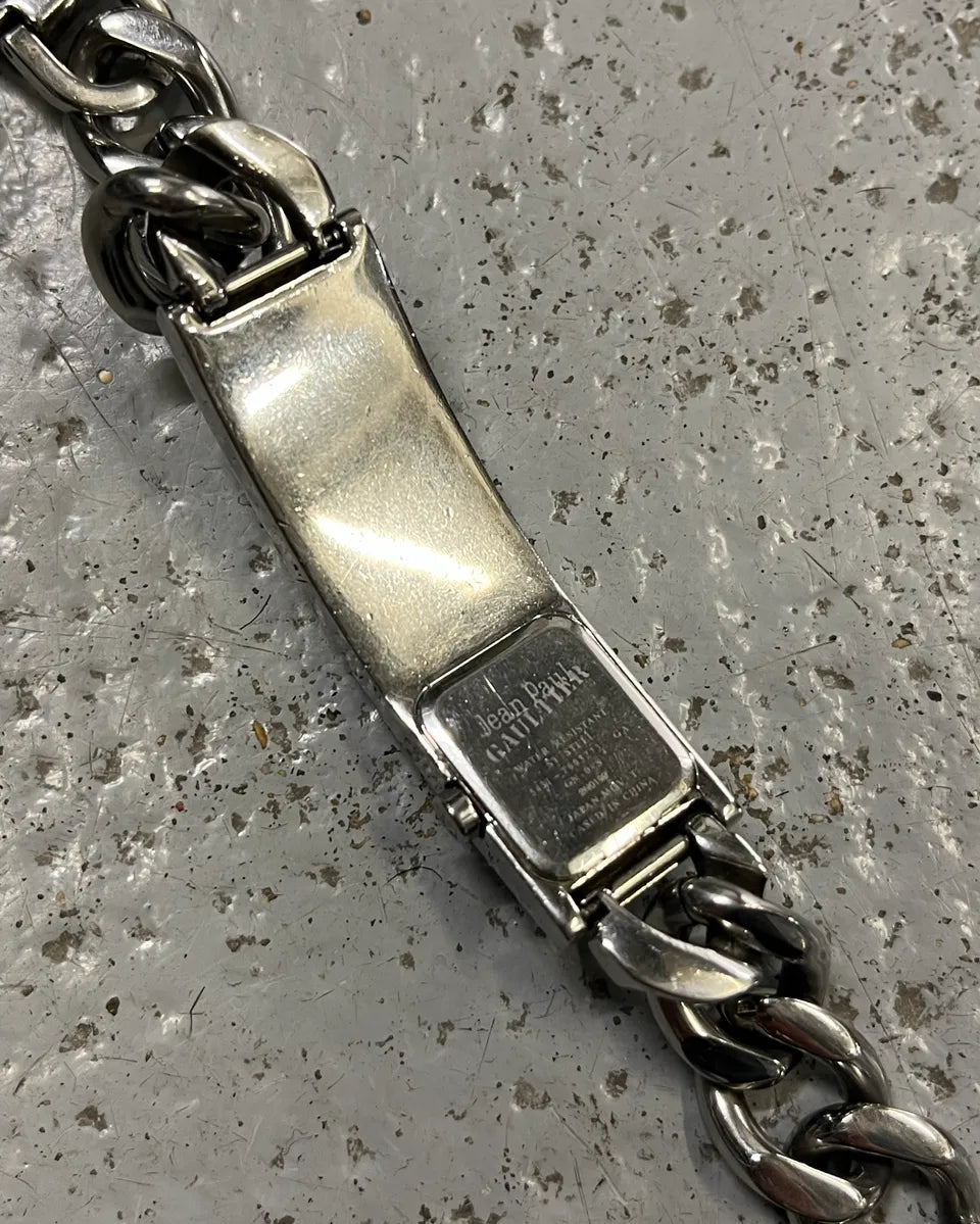 2000s Jean Paul Gaultier Stainless Still Lightning Bolt Chain Watch QhGSGOm 7