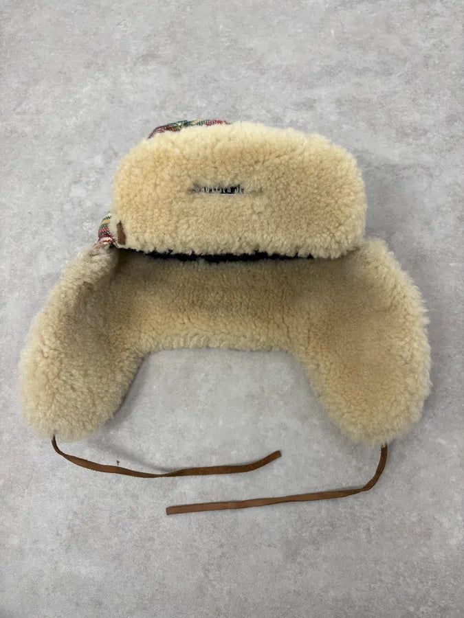 2000s Jean Paul Gaultier Tartan Beige Chapka Hat KomxaMP 5