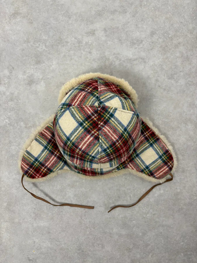 2000s Jean Paul Gaultier Tartan Beige Chapka Hat KomxaMP 4