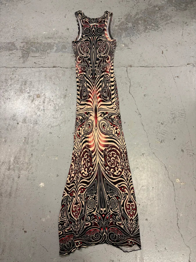 SS1996 Jean Paul Gaultier Tribal Maori Tattoo Dress  Dolce Vita Hub