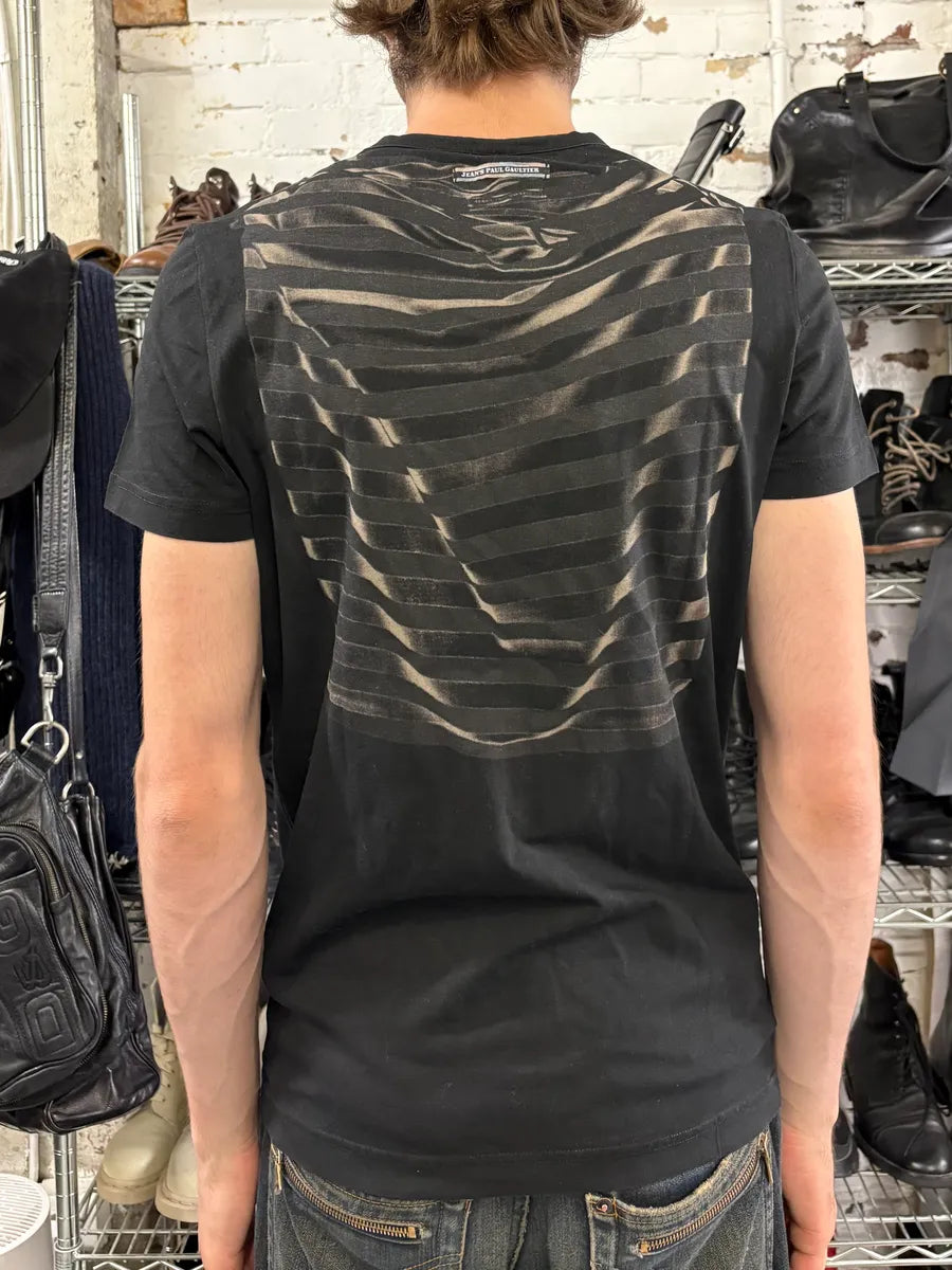 2000s Jean Paul Gaultier Trompe L’oeil Black Tee-Shirt (S) YheYQZM 2