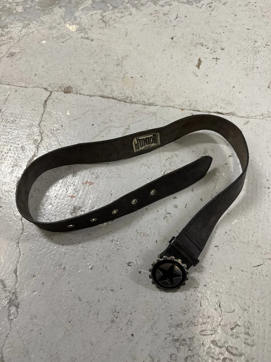 2000s Jean Paul Gaultier Wheel Star Leather Belt kXguAEp 0
