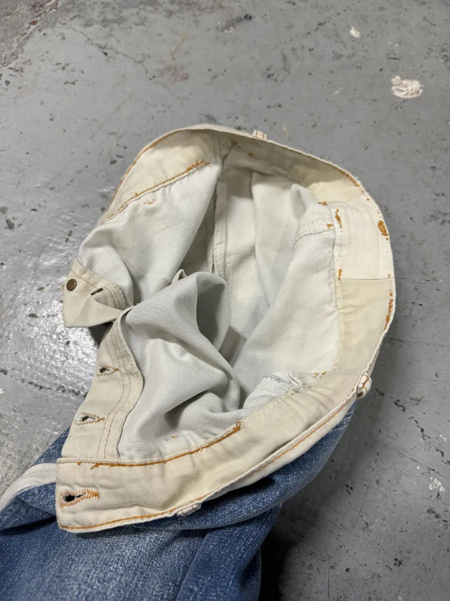 2000s Jean Paul Gaultier White & Blue Trompe L’Oeil Denim Pants OJjqgPw 4