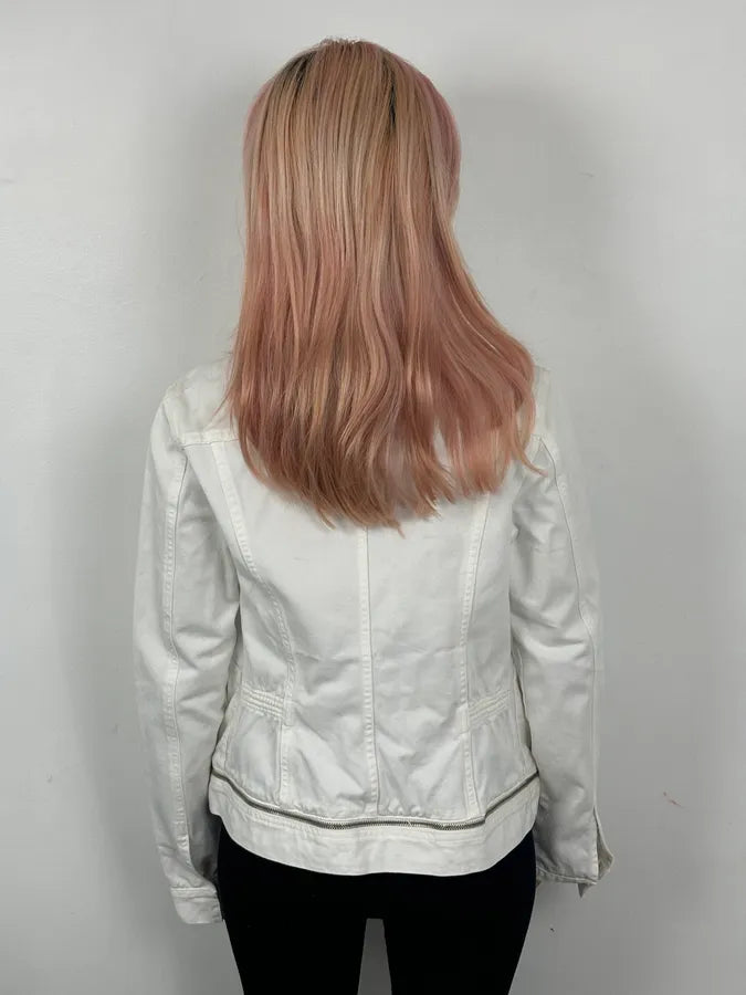2000s Jean Paul Gaultier White Belted Denim Jacket fHuHUdL 2