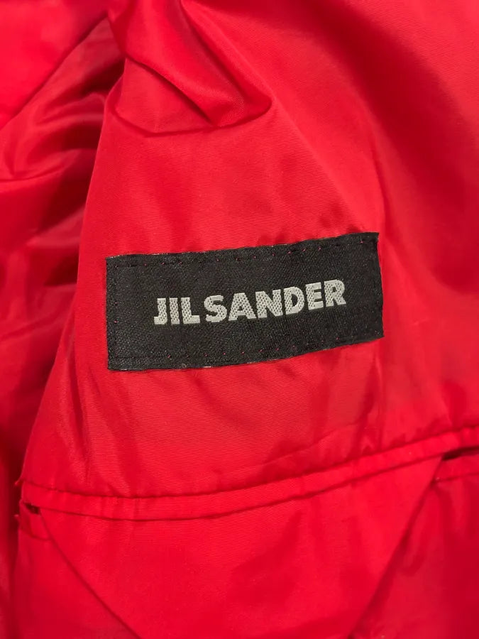 2000s Jil Sander Beige & Red Classy Leather Soft Jacket pXBDwlK 10
