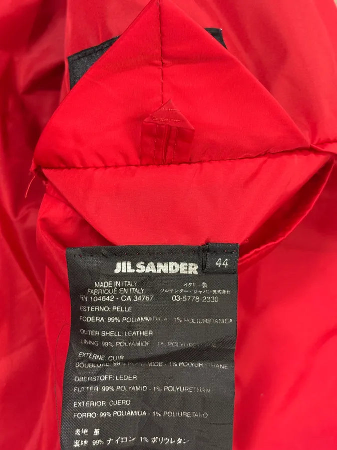 2000s Jil Sander Beige & Red Classy Leather Soft Jacket pXBDwlK 11