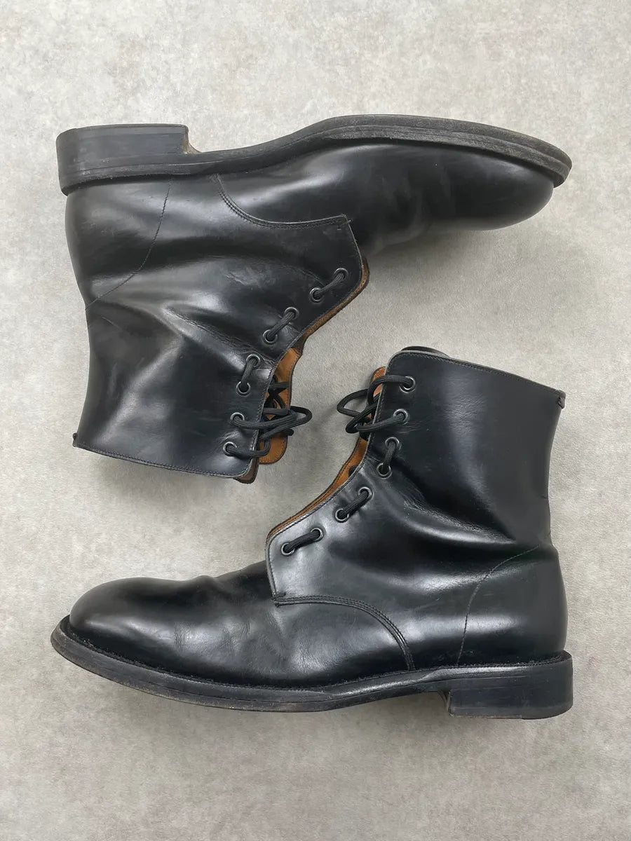 2000s Jil Sander Black Leather Lace-Up Boots AvVgzvP 1