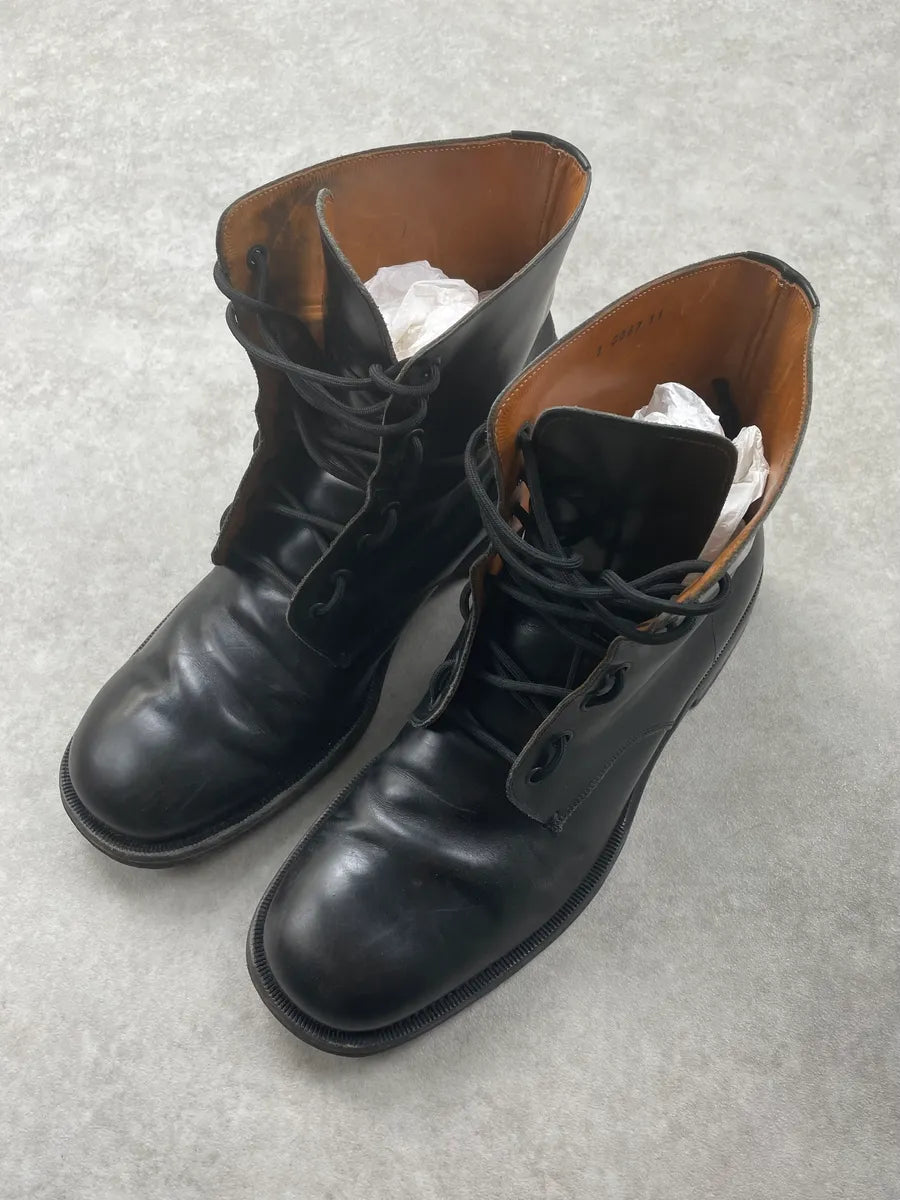 2000s Jil Sander Black Leather Lace-Up Boots AvVgzvP 4