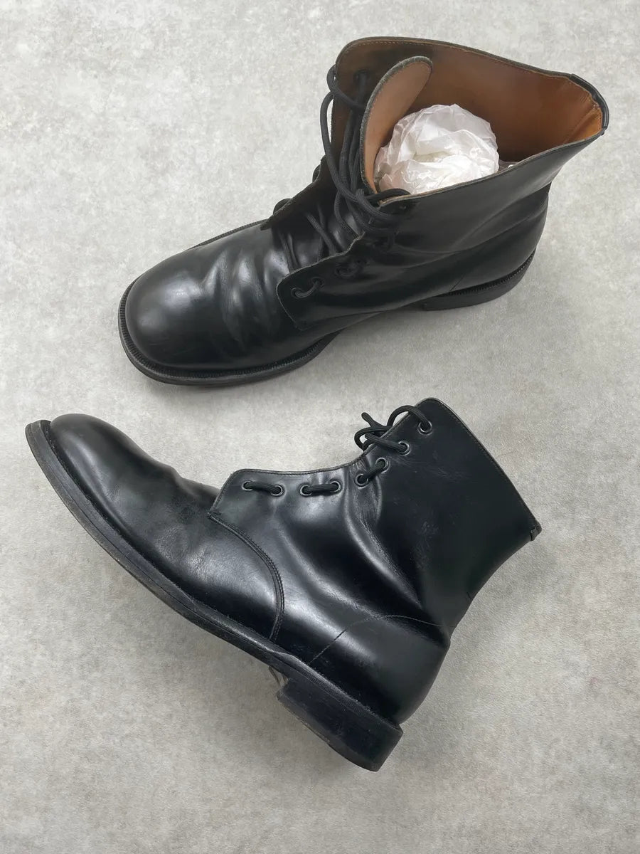 2000s Jil Sander Black Leather Lace-Up Boots AvVgzvP 2