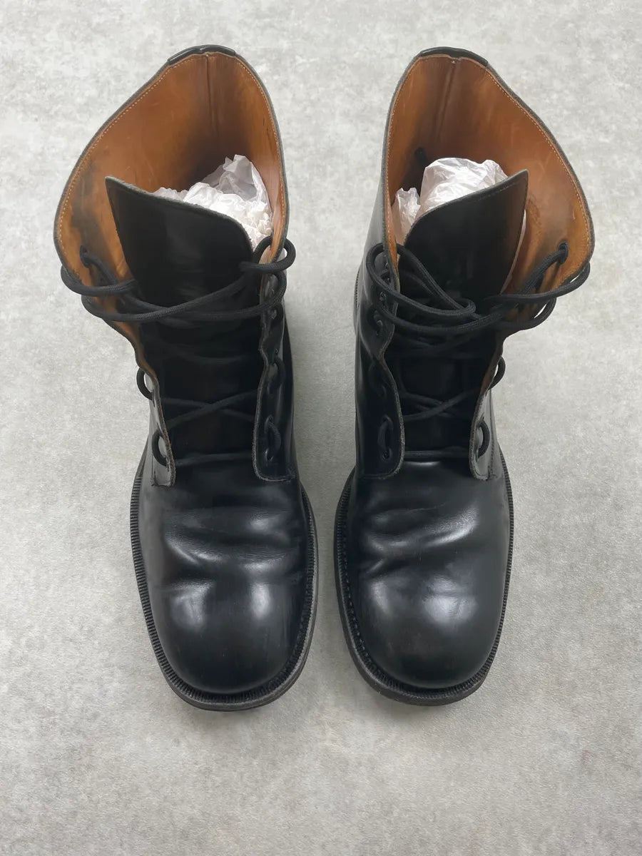 2000s Jil Sander Black Leather Lace-Up Boots AvVgzvP 3