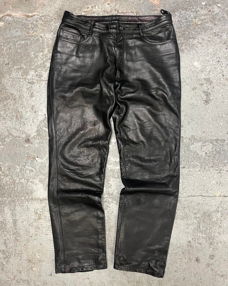 2000s Jil Sander Black Leather Pants (S/M) 0