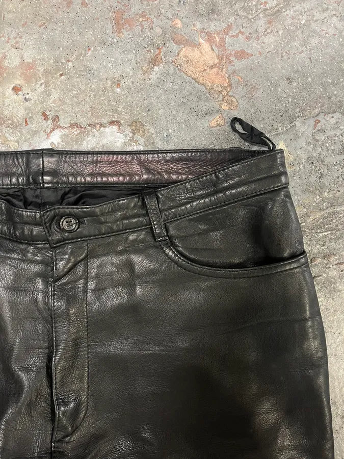 2000s Jil Sander Black Leather Pants (S/M) 8