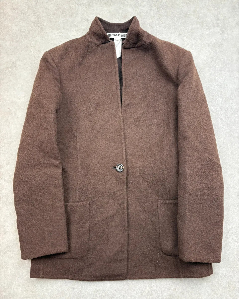 2000s Jil Sander Brown Wool Classic Blazer Jacket zrJEUFV 0