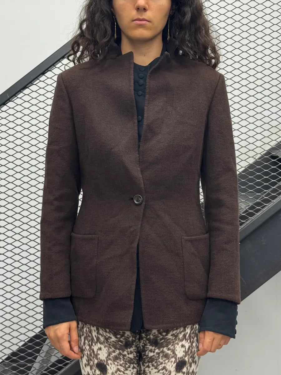 2000s Jil Sander Brown Wool Classic Blazer Jacket zrJEUFV 1