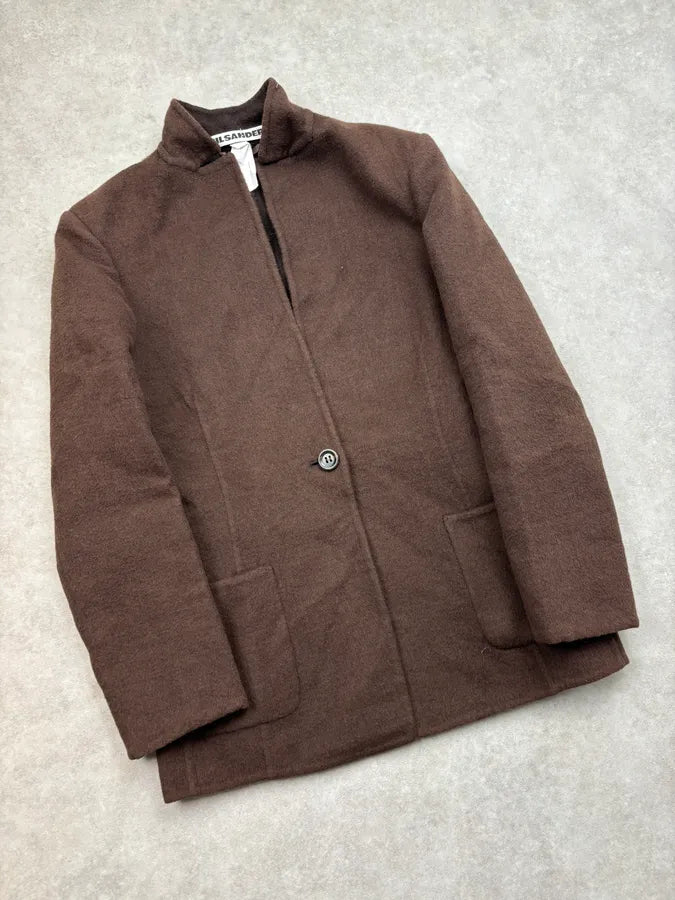 2000s Jil Sander Brown Wool Classic Blazer Jacket zrJEUFV 3