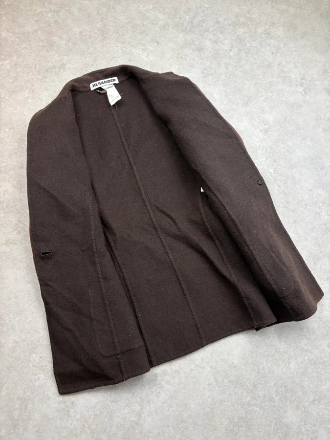 2000s Jil Sander Brown Wool Classic Blazer Jacket zrJEUFV 6