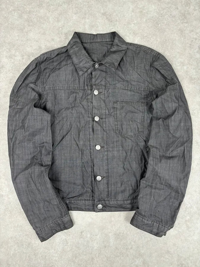 2000s Jil Sander Grey Boxy Cut Denim Jacket  BjMKUxN 0