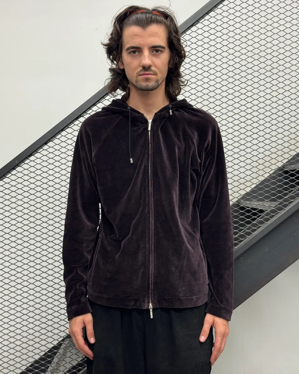 2000s Jil Sander Purple Velvet Zip-Up Hoodie mgNNRBJ 1