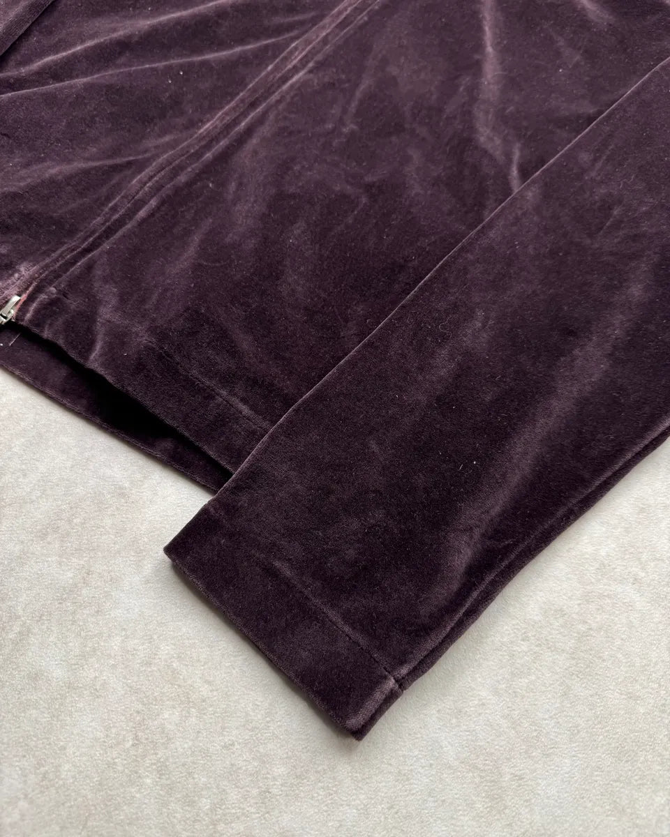 2000s Jil Sander Purple Velvet Zip-Up Hoodie mgNNRBJ 5
