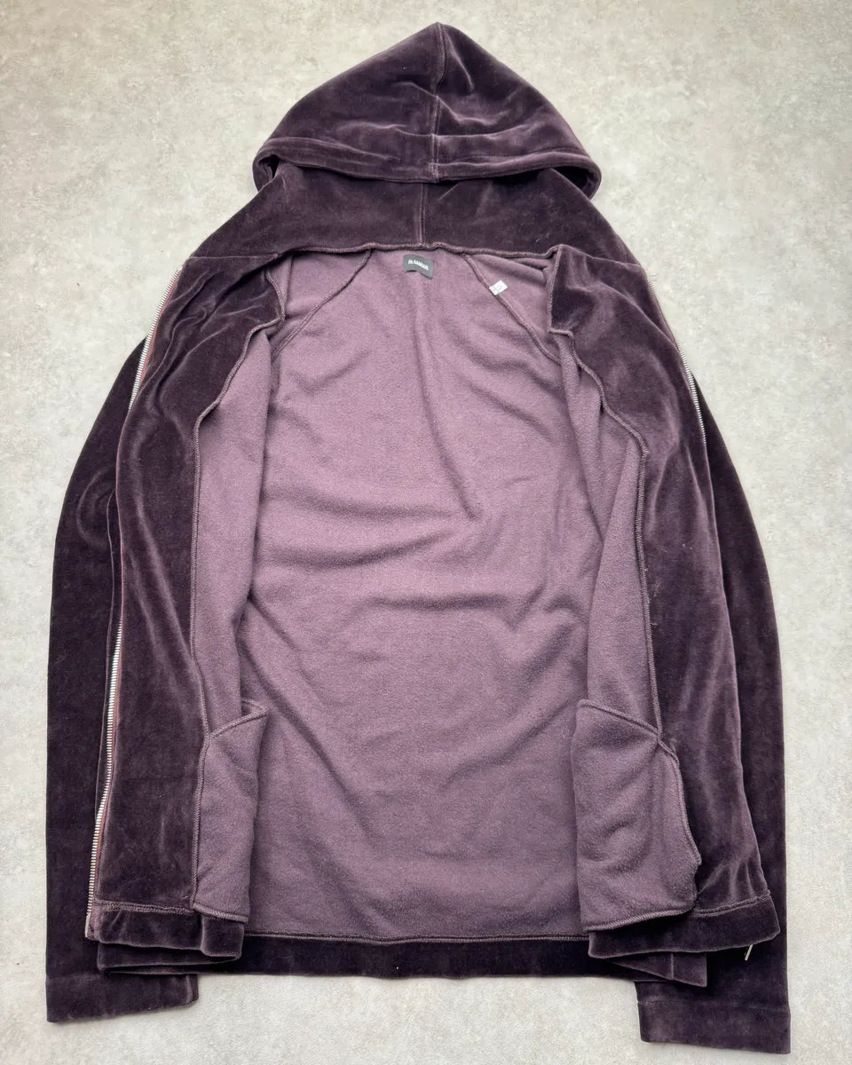 2000s Jil Sander Purple Velvet Zip-Up Hoodie mgNNRBJ 7