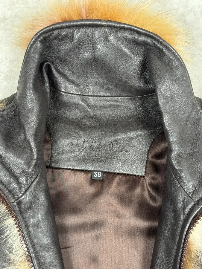 2000s Jitrois Black Leather Fur Embellishment Jacket SXoalAm 4