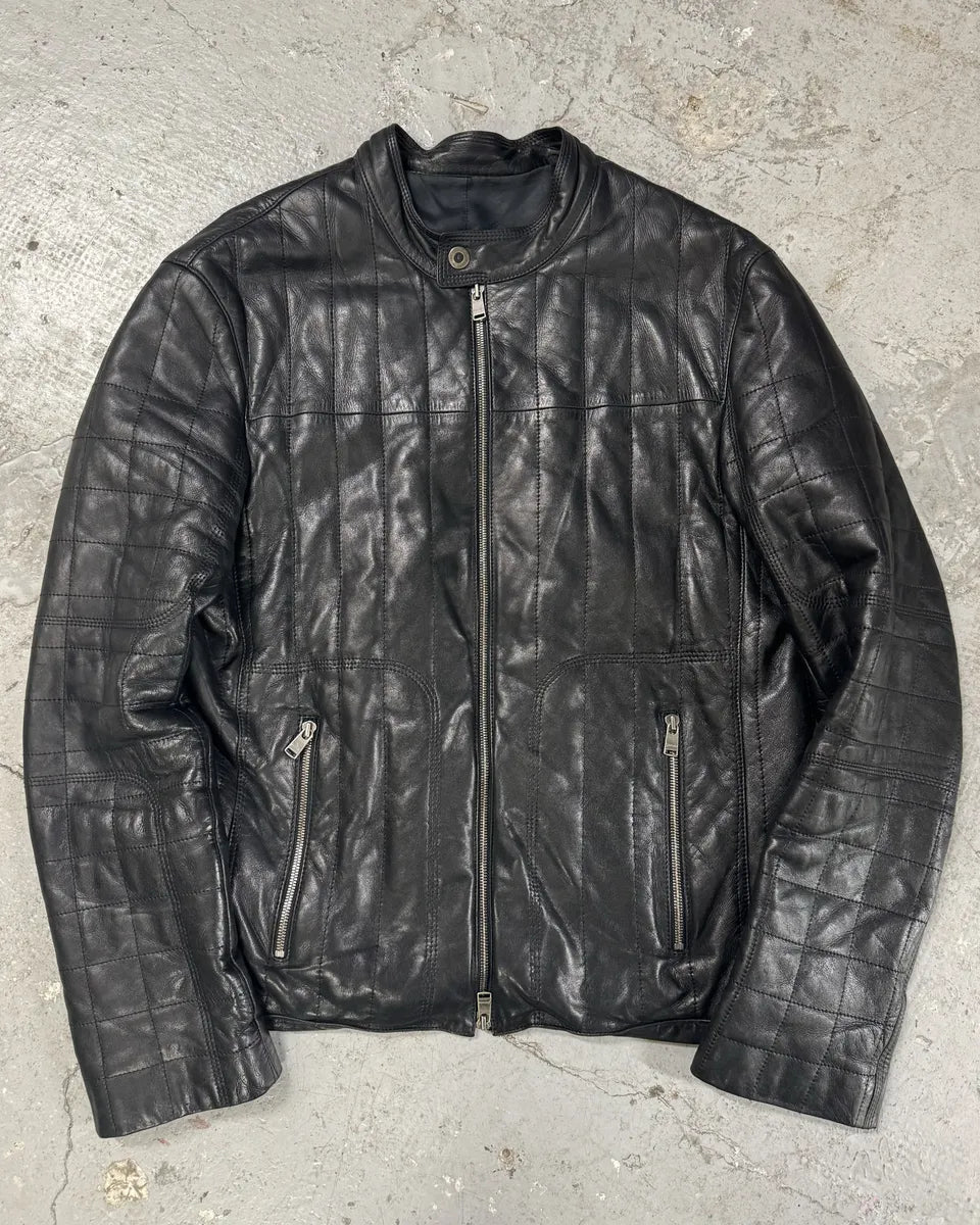 2000s Jitrois Black Leather Pure Premium Biker Jacket AfsgyEa 0