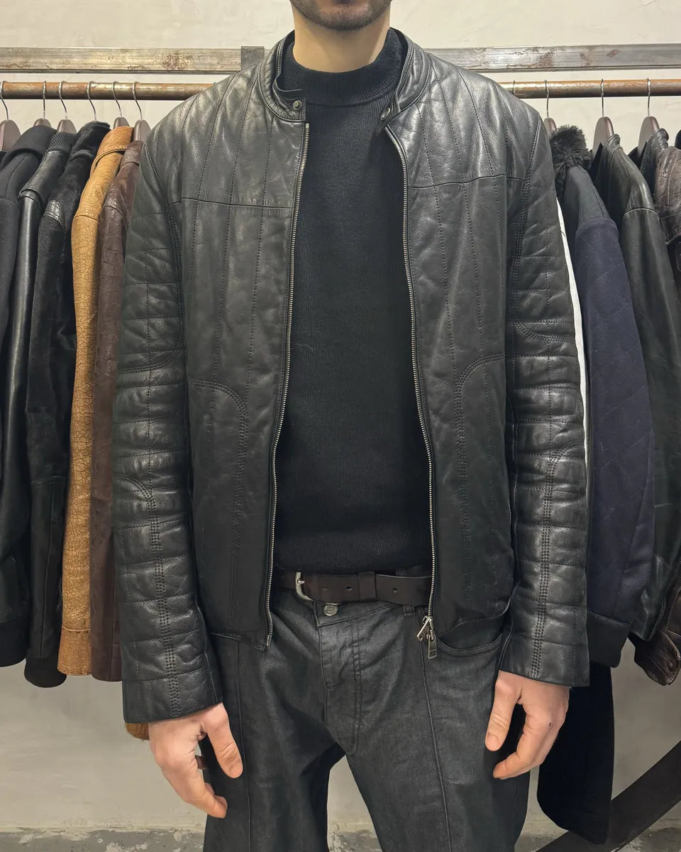 2000s Jitrois Black Leather Pure Premium Biker Jacket AfsgyEa 3