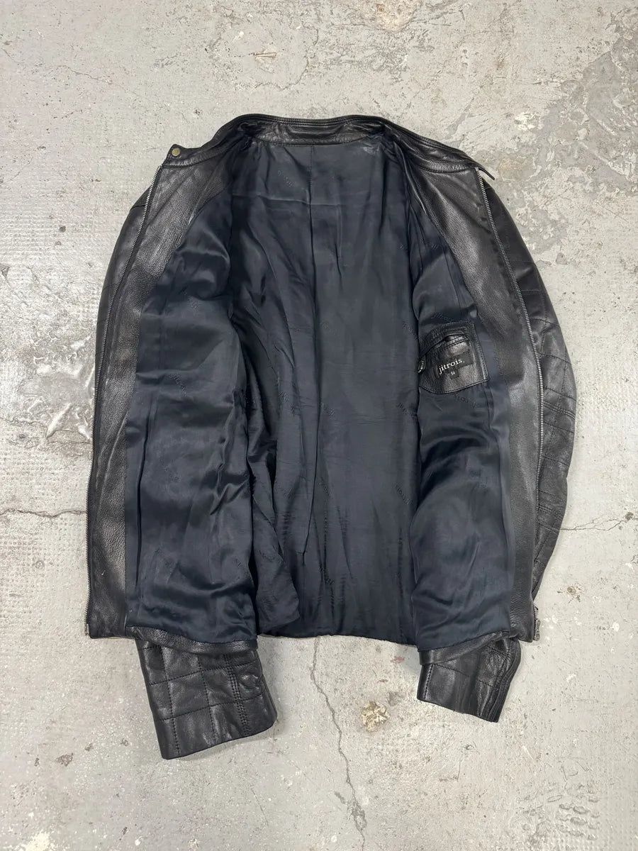 2000s Jitrois Black Leather Pure Premium Biker Jacket AfsgyEa 6