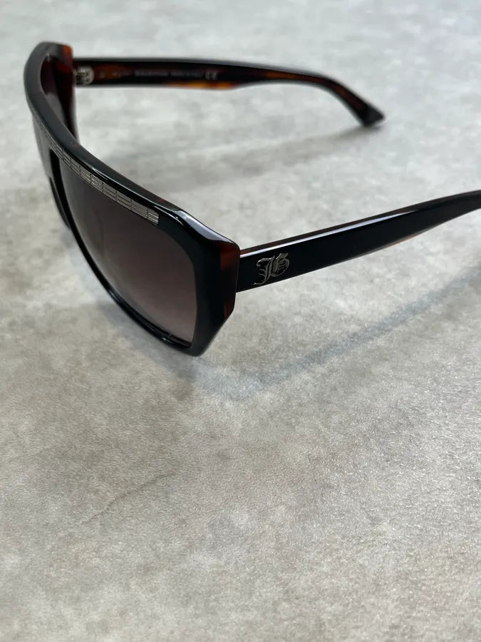 2000s John Galliano Acetate Shield Black Sunglasses awatryJ 5