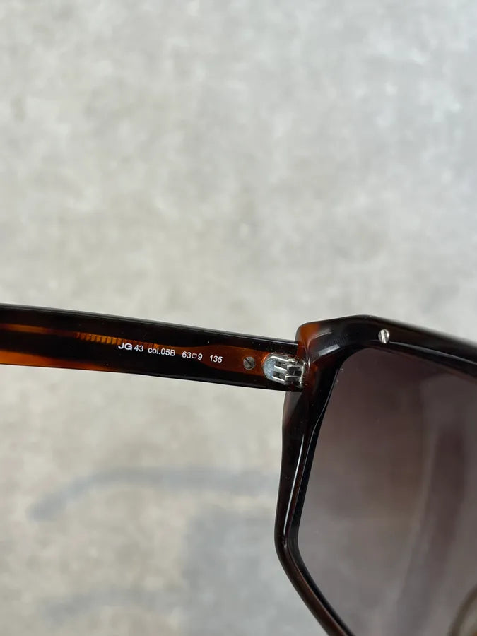 2000s John Galliano Acetate Shield Black Sunglasses awatryJ 8