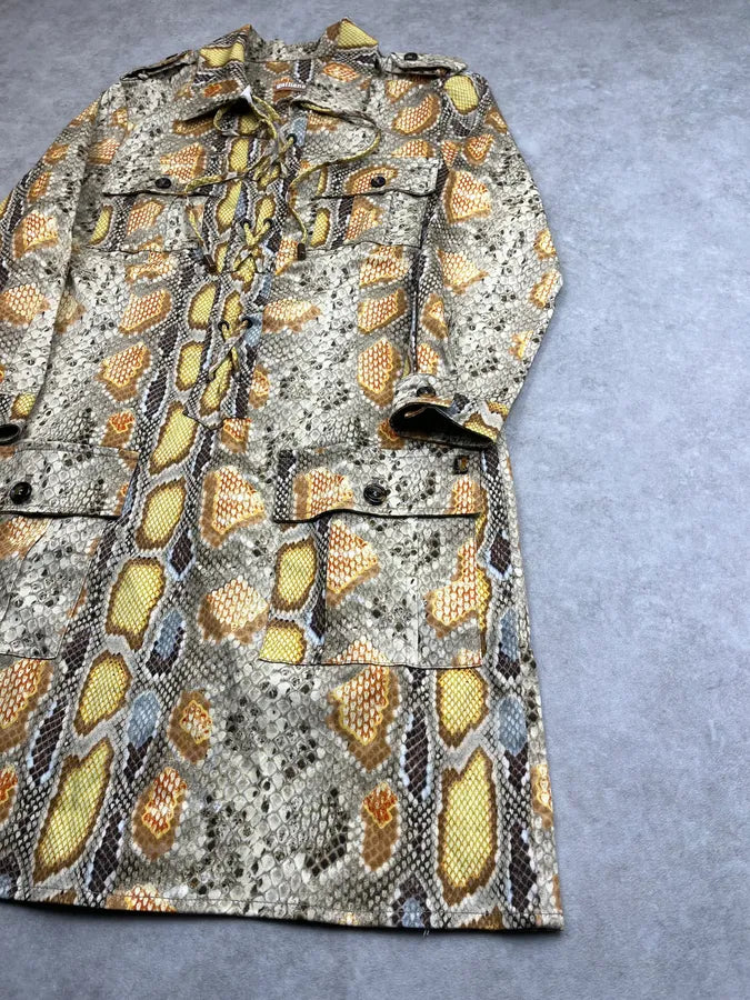 SS2013 John Galliano Beige Python-Print Shirt Dress rJVLByn 4