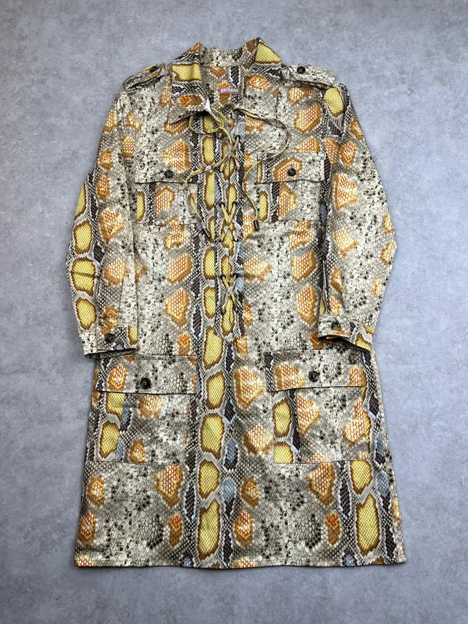 SS2013 John Galliano Beige Python-Print Shirt Dress rJVLByn 0