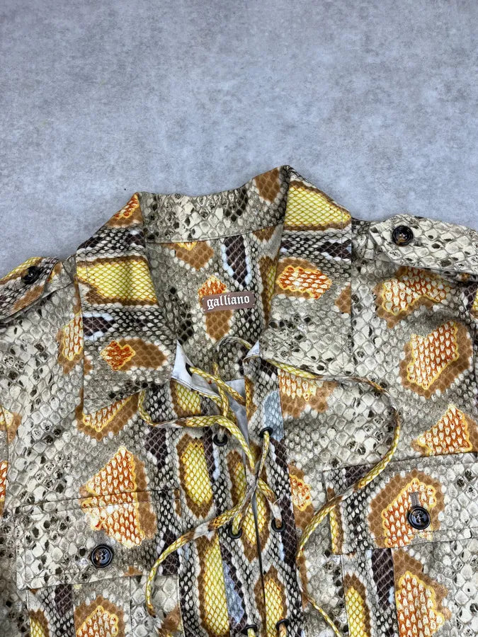 SS2013 John Galliano Beige Python-Print Shirt Dress rJVLByn 5
