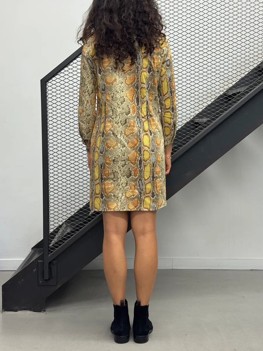 SS2013 John Galliano Beige Python-Print Shirt Dress rJVLByn 2