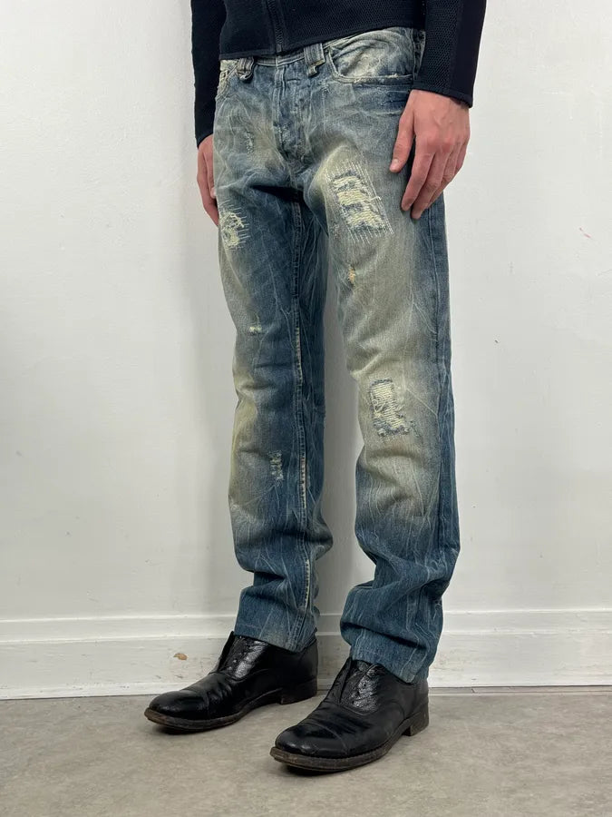 AW2011 John Galliano Blue Denim Distressed Jeans JPlBaKP 1
