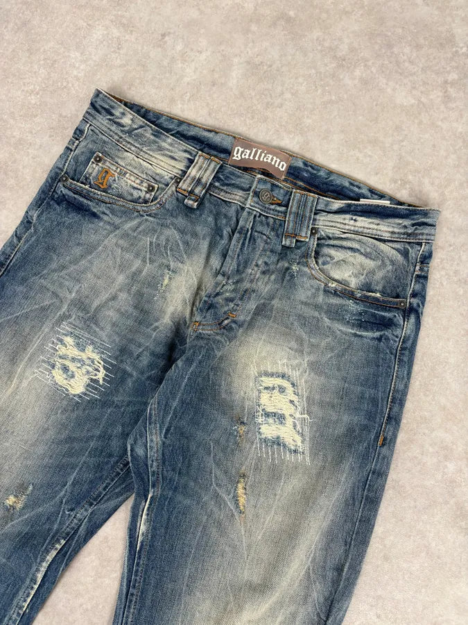 AW2011 John Galliano Blue Denim Distressed Jeans JPlBaKP 4