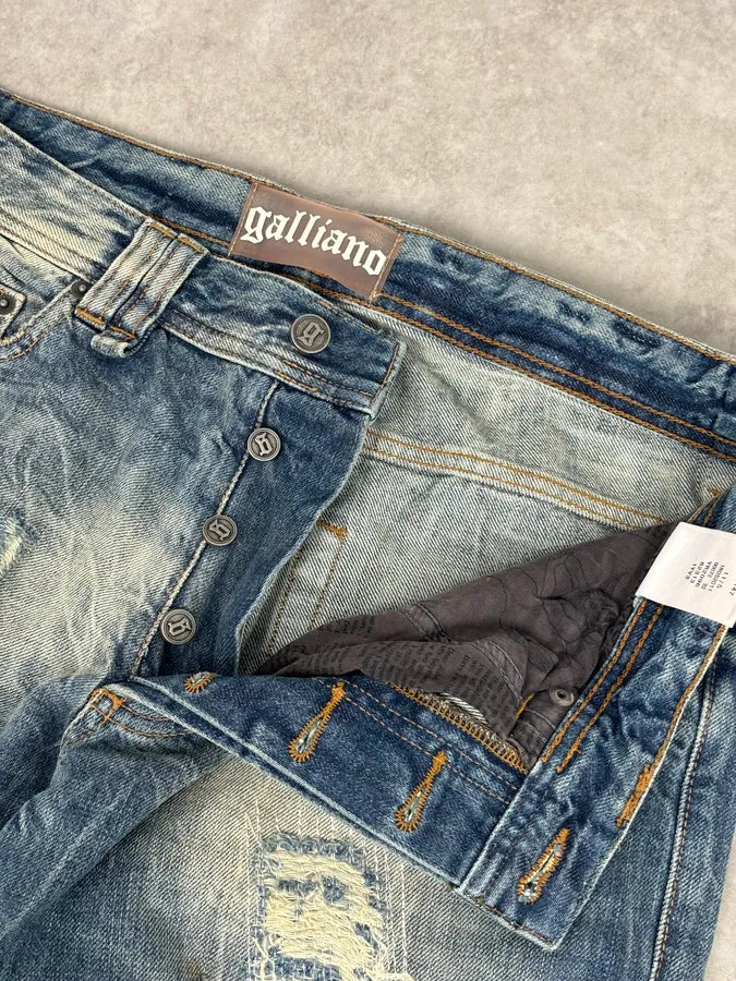 AW2011 John Galliano Blue Denim Distressed Jeans JPlBaKP 9
