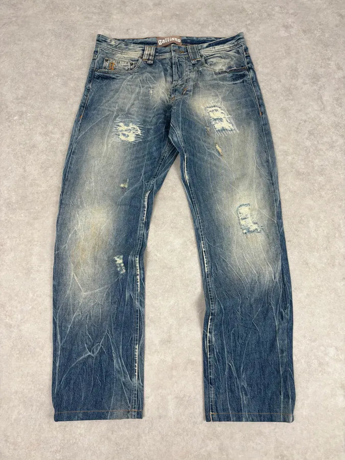 AW2011 John Galliano Blue Denim Distressed Jeans JPlBaKP 3