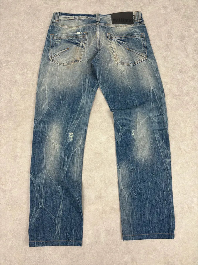 AW2011 John Galliano Blue Denim Distressed Jeans JPlBaKP 5