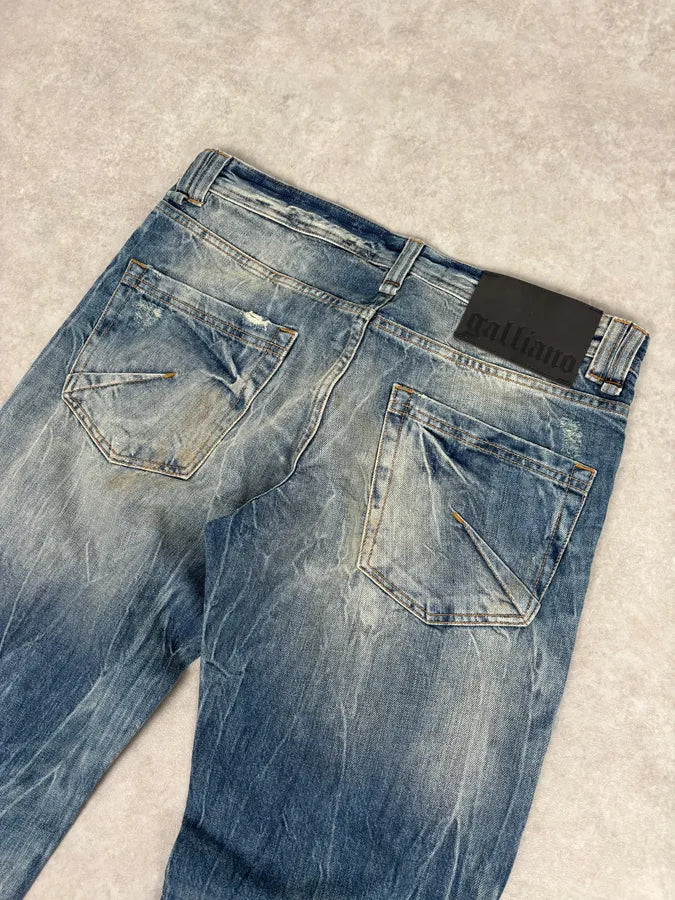 AW2011 John Galliano Blue Denim Distressed Jeans JPlBaKP 6